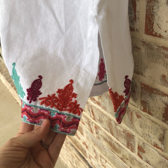 Johnny Was Embroidered Sleeveless Pocket Kimono L - Picture 14 of 16